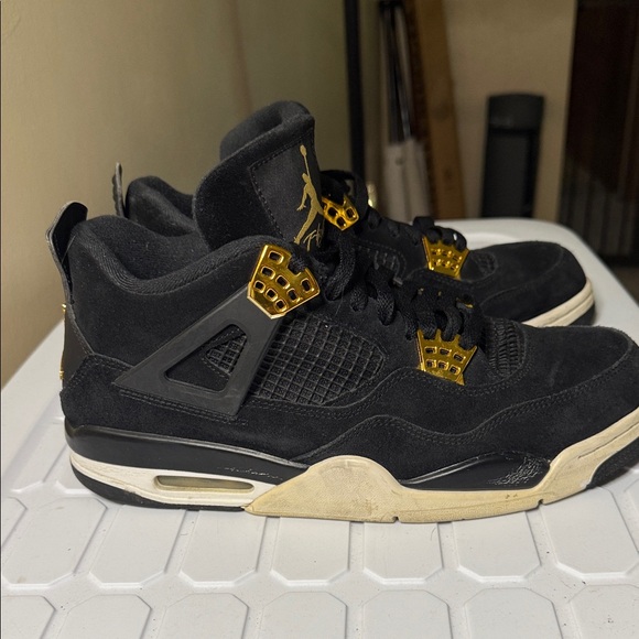 Jordan 4s Royalty Retro Sneakers in Black and Gold - Picture 6 of 11